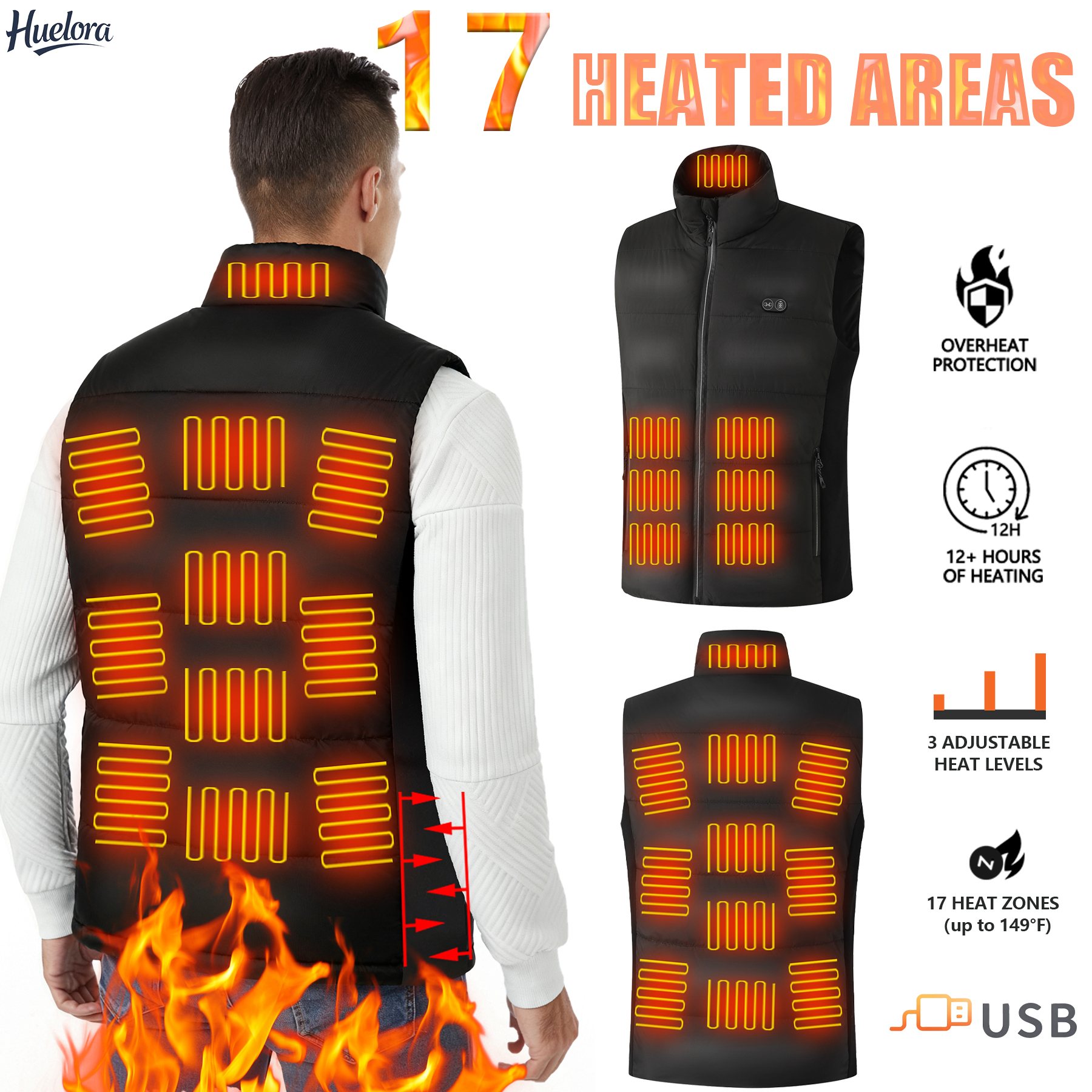 17 Heating Zones USB Heated Ve - Motorcycle Gear Zone 评论和价格